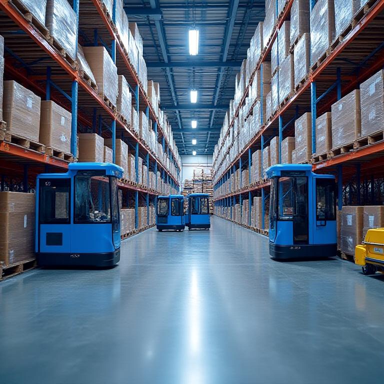 Automated sorting system in a high-tech logistics warehouse